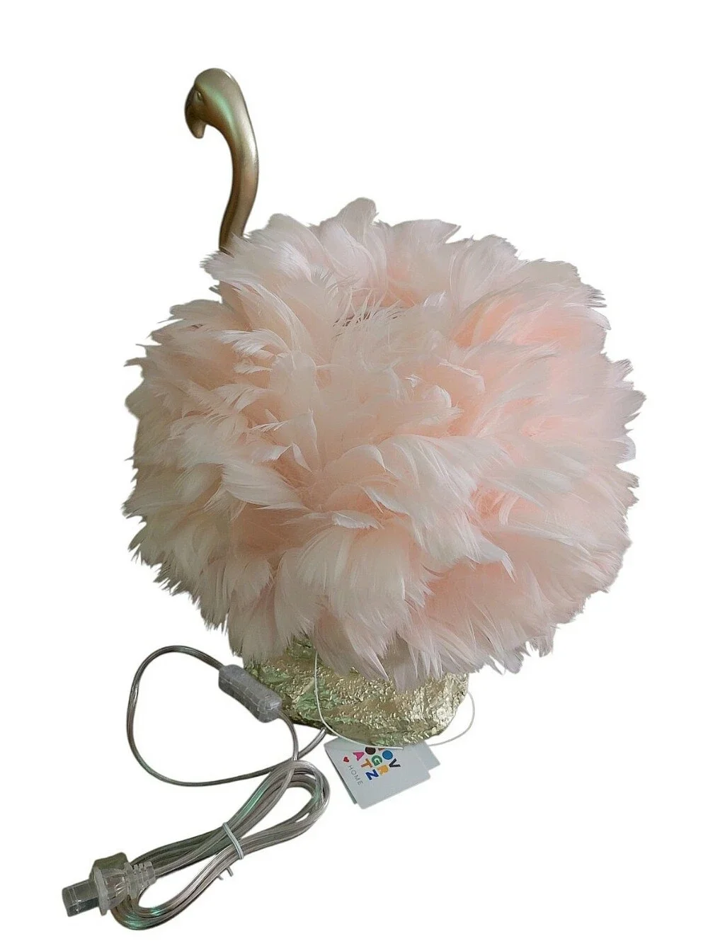 Novogratz Pink Feather Flamingo Accent Table Lamp Bird Decor